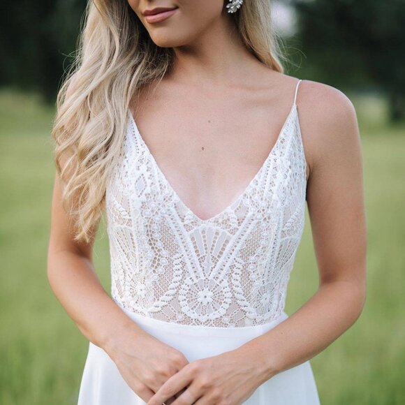 Scout by Sarah Seven Golden Wedding Gown Size 8 - Picture 1 of 11